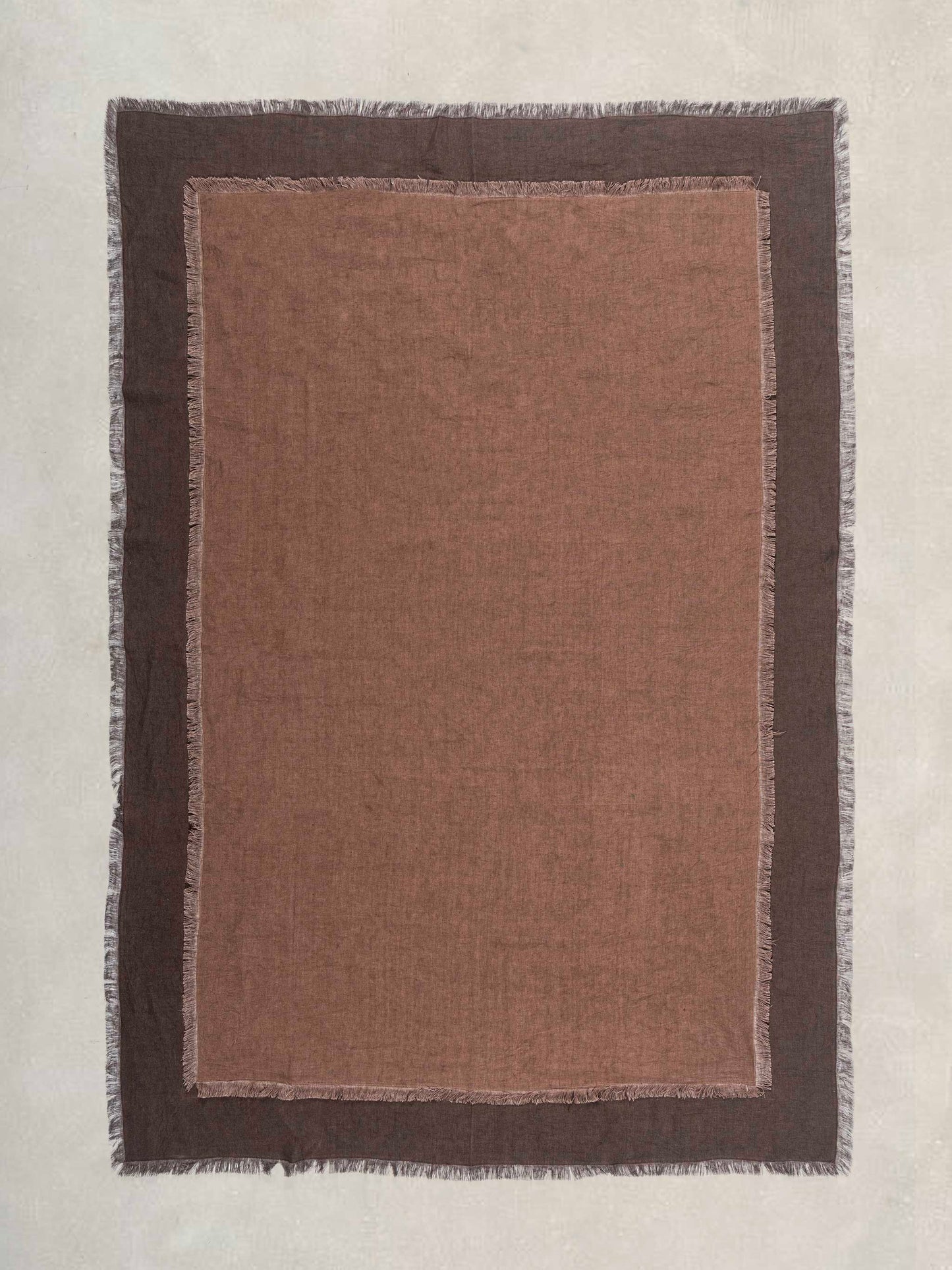 Solid Dyed Table Cover with 1 inch Fray Edge
