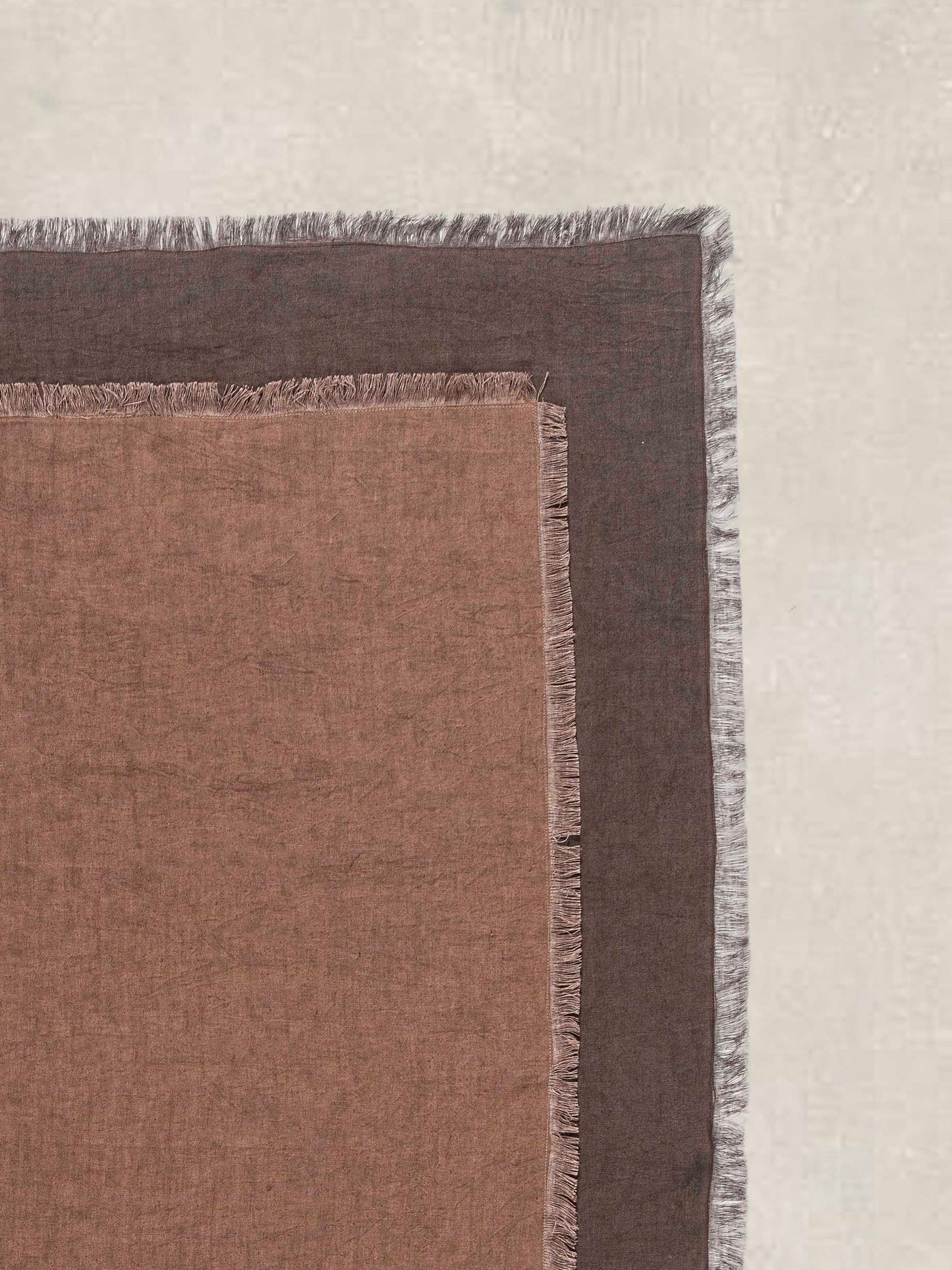 Solid Dyed Table Cover with 1 inch Fray Edge