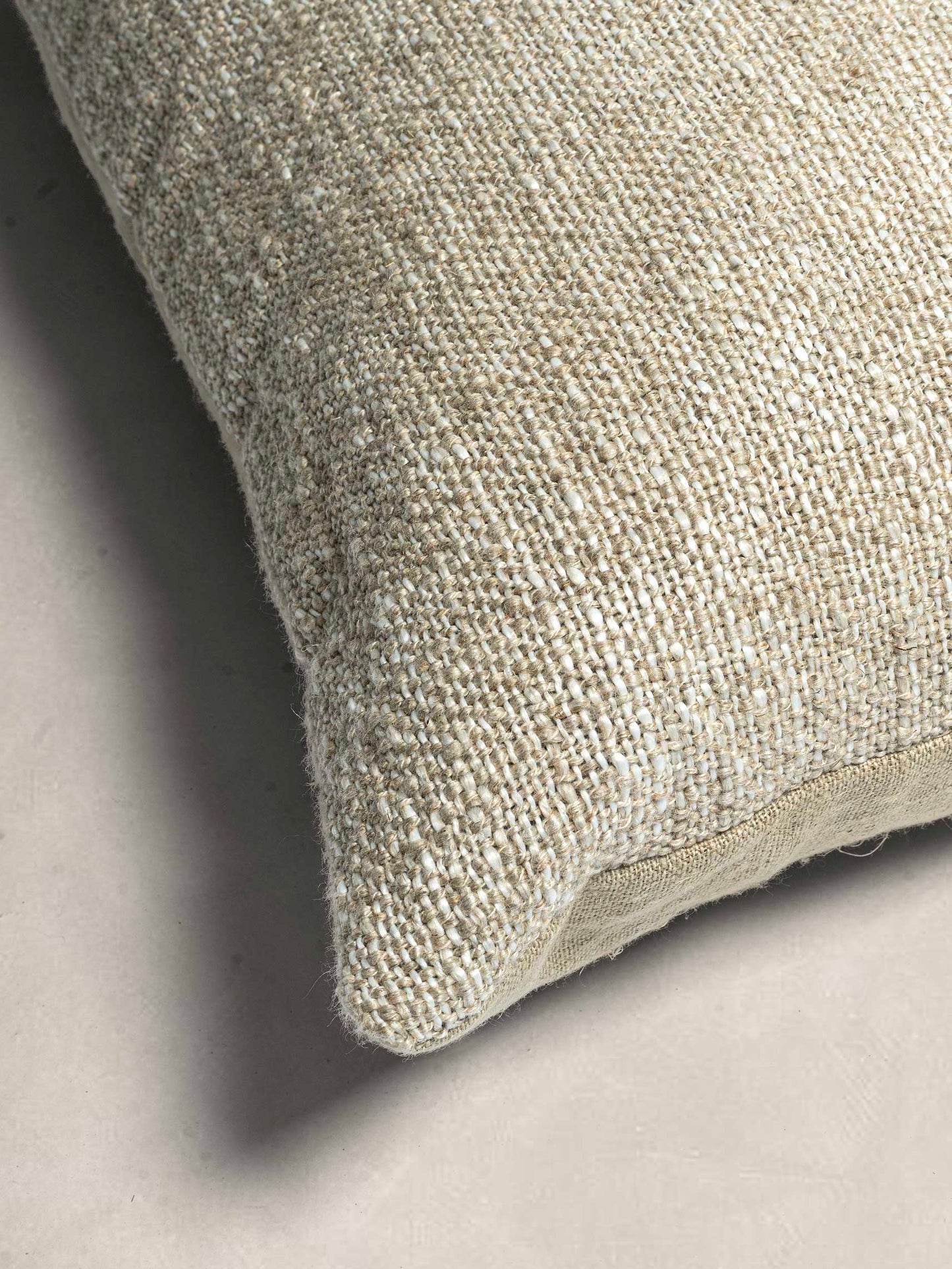 Woven Cushion Cover with Plain Natural Linen at the back