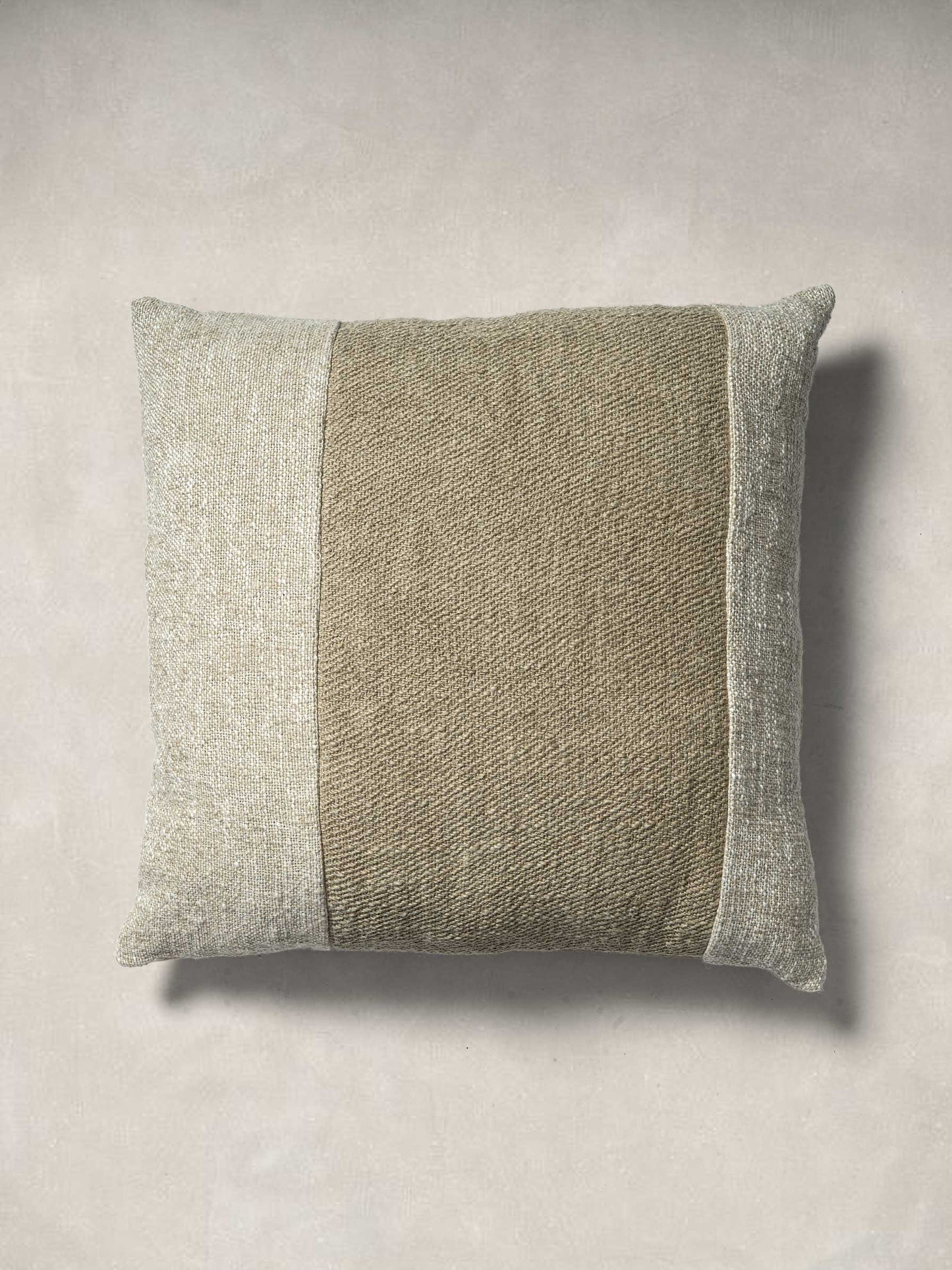 Woven Cushion Cover with Plain Natural Linen at the back