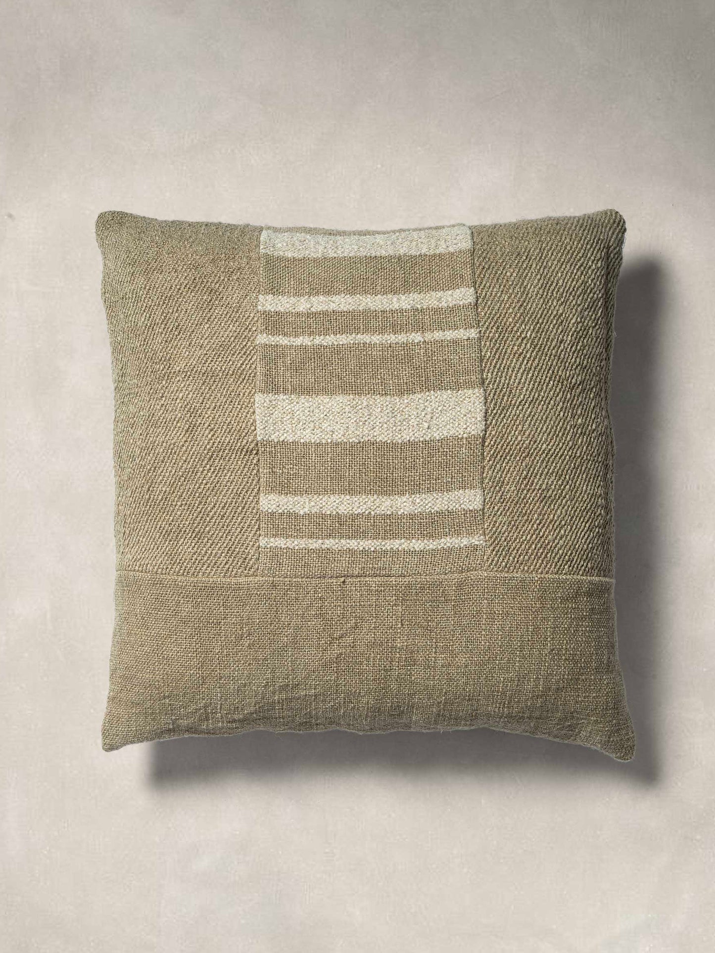 Woven Cushion Cover with Plain Natural Linen at the back