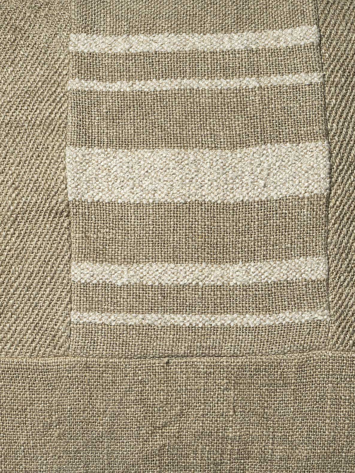 Woven Cushion Cover with Plain Natural Linen at the back
