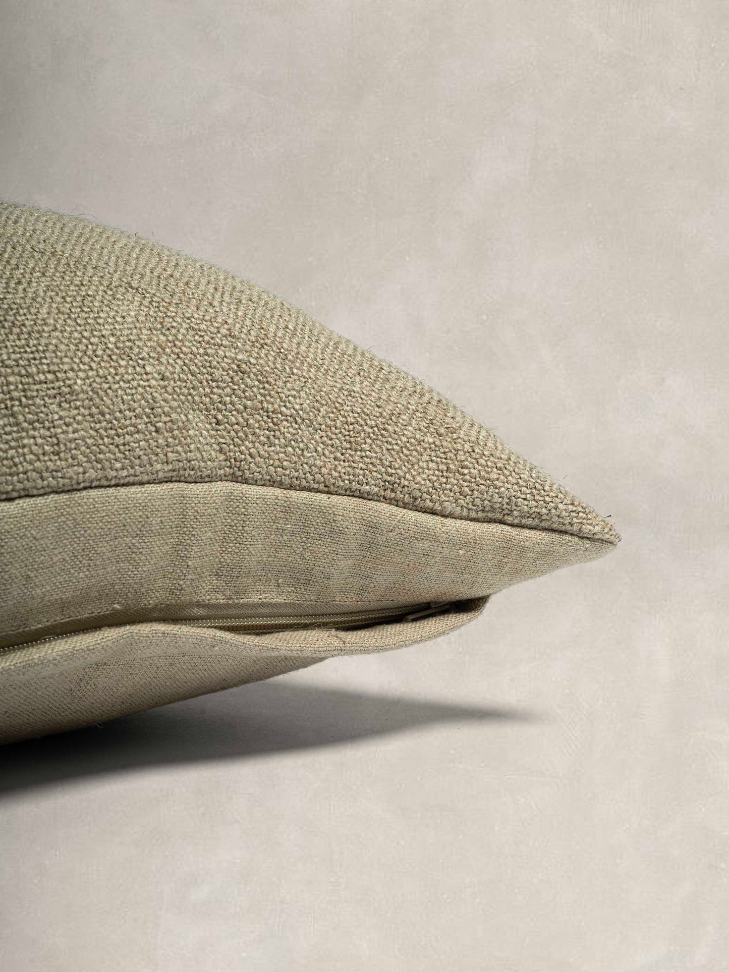 Woven Cushion Cover with Plain Natural Linen at the back