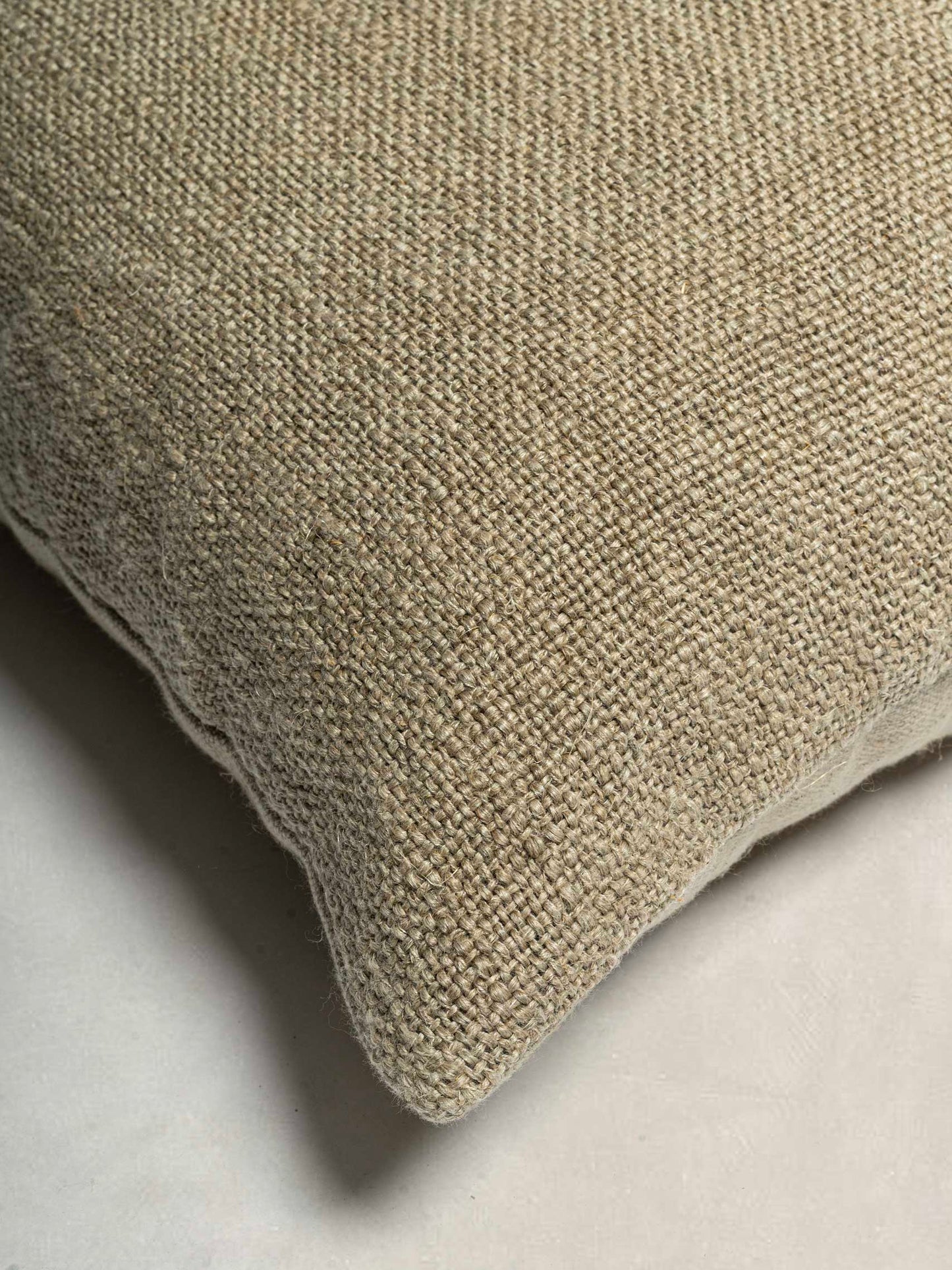 Woven Cushion Cover with Plain Natural Linen at the back
