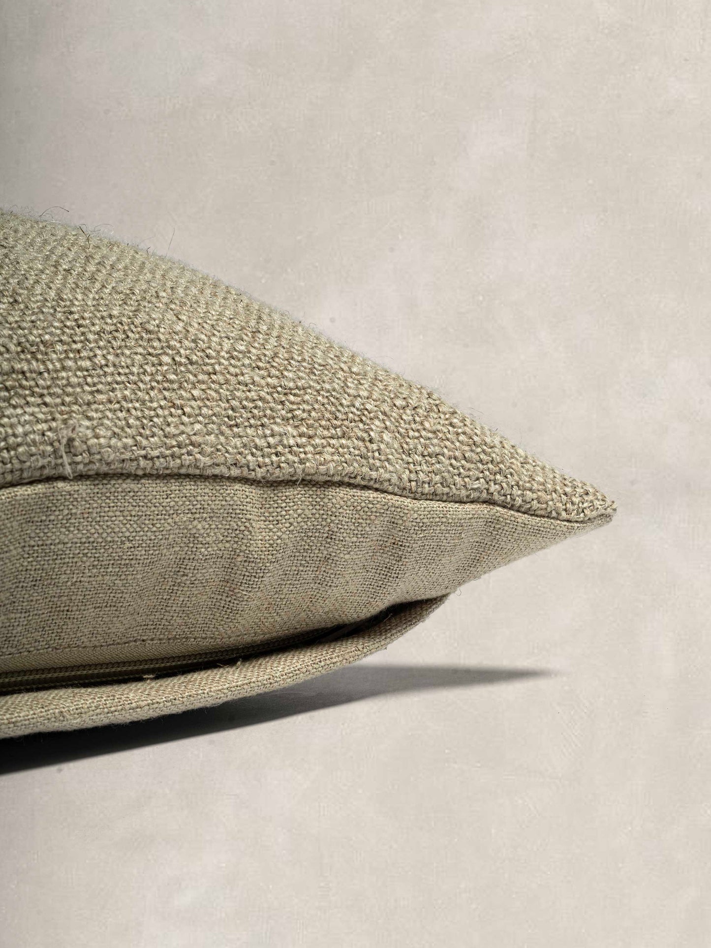 Woven Cushion Cover with Plain Natural Linen at the back