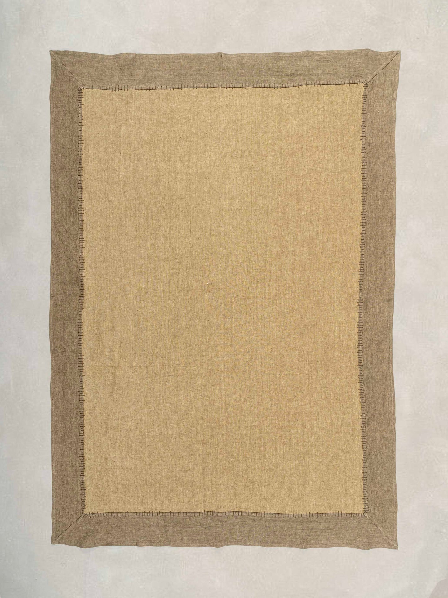 Solid Dyed Table Cover with 5 inch Patch Border and Hand Embroidery