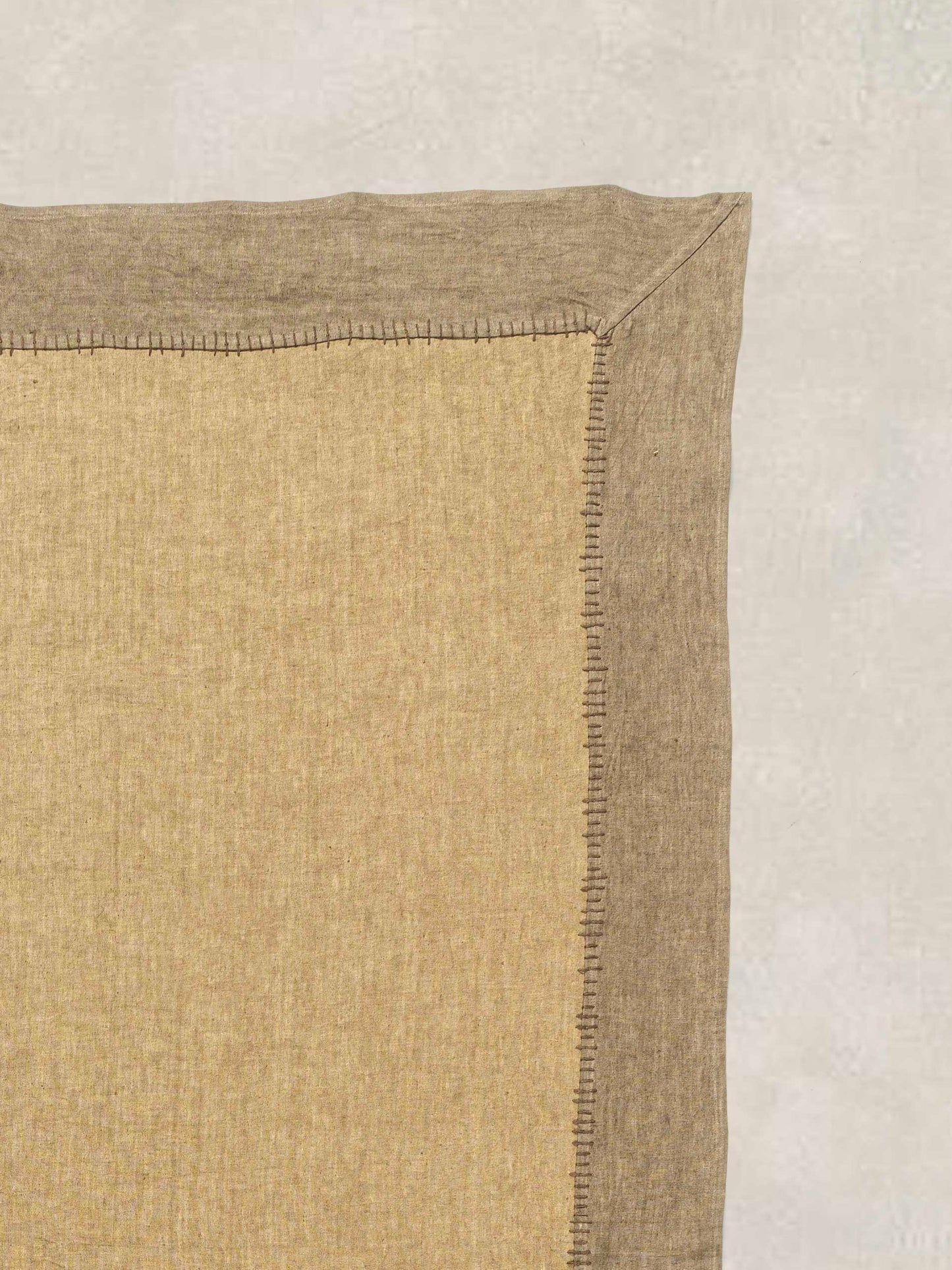Solid Dyed Table Cover with 5 inch Patch Border and Hand Embroidery