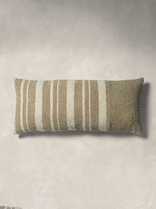 Woven Cushion Cover with Plain Natural Linen at the back