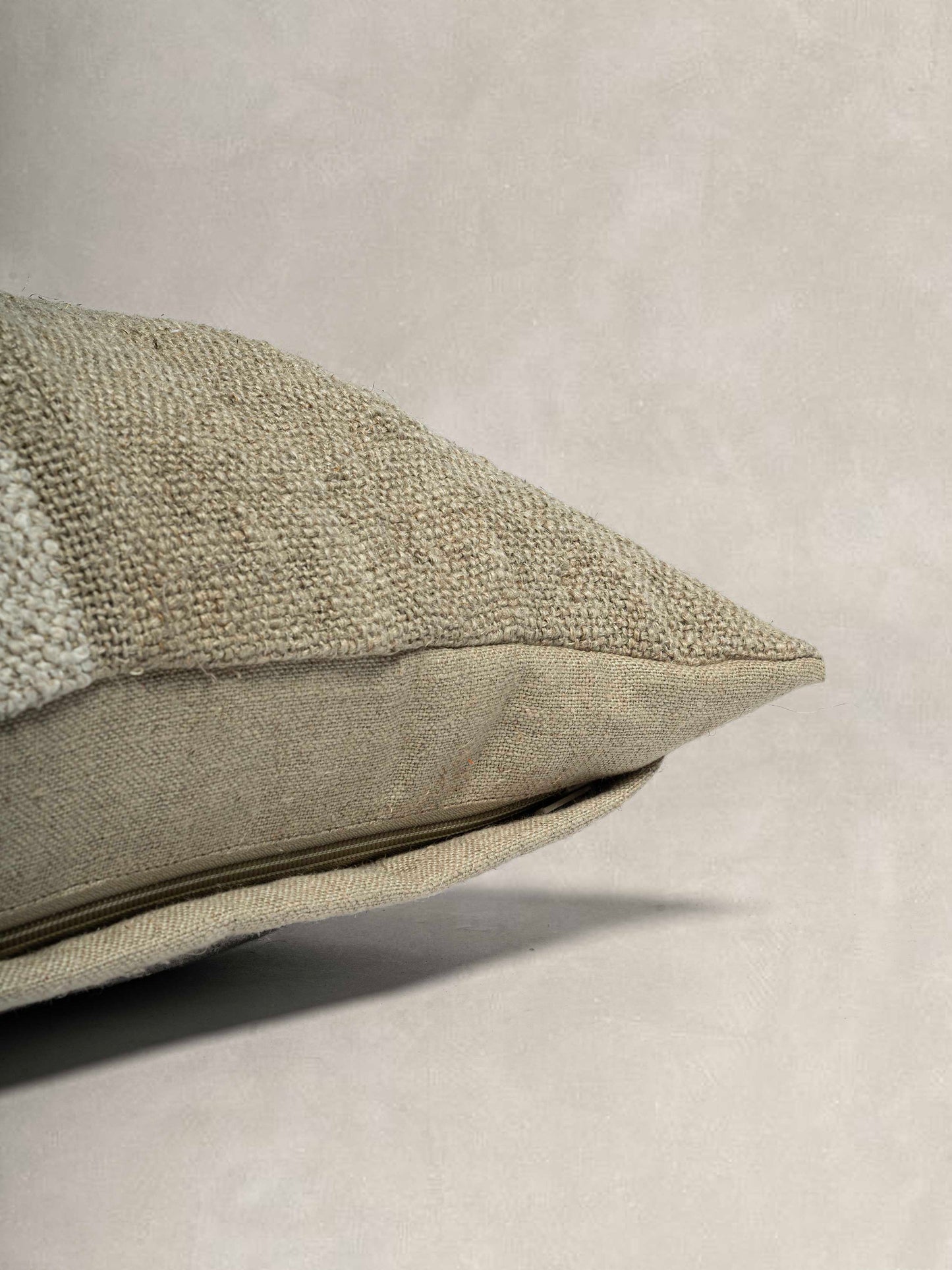 Woven Cushion Cover with Plain Natural Linen at the back