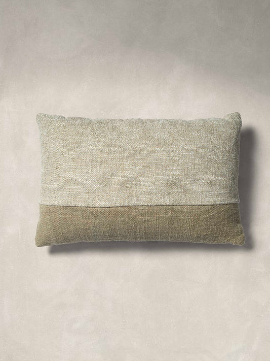 Woven Cushion Cover with Plain Natural Linen at the back