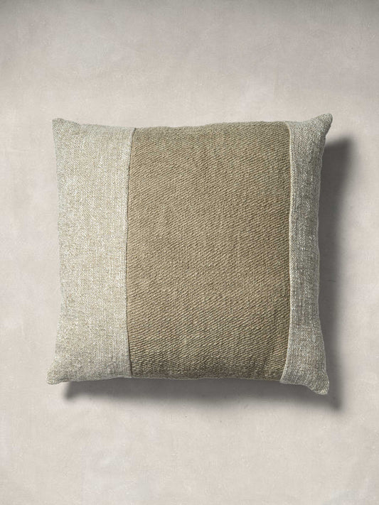 Woven Cushion Cover with Plain Natural Linen at the back