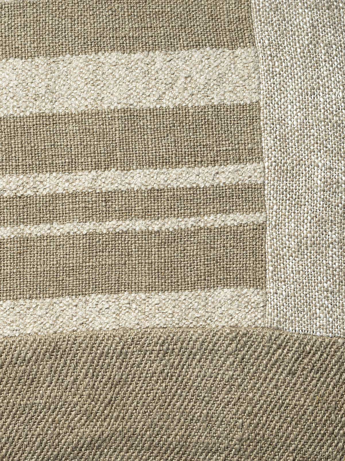 Woven Cushion Cover with Plain Natural Linen at the back