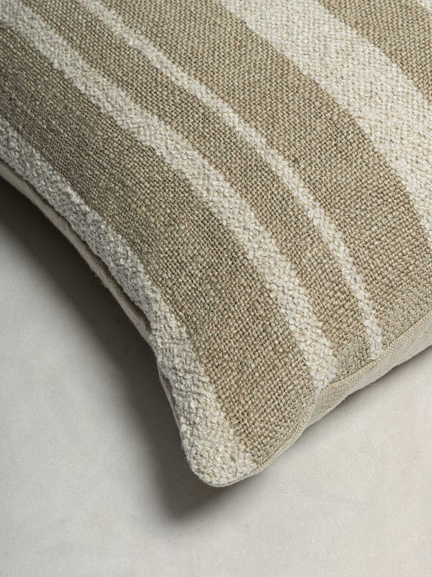 Woven Cushion Cover with Plain Natural Linen at the back