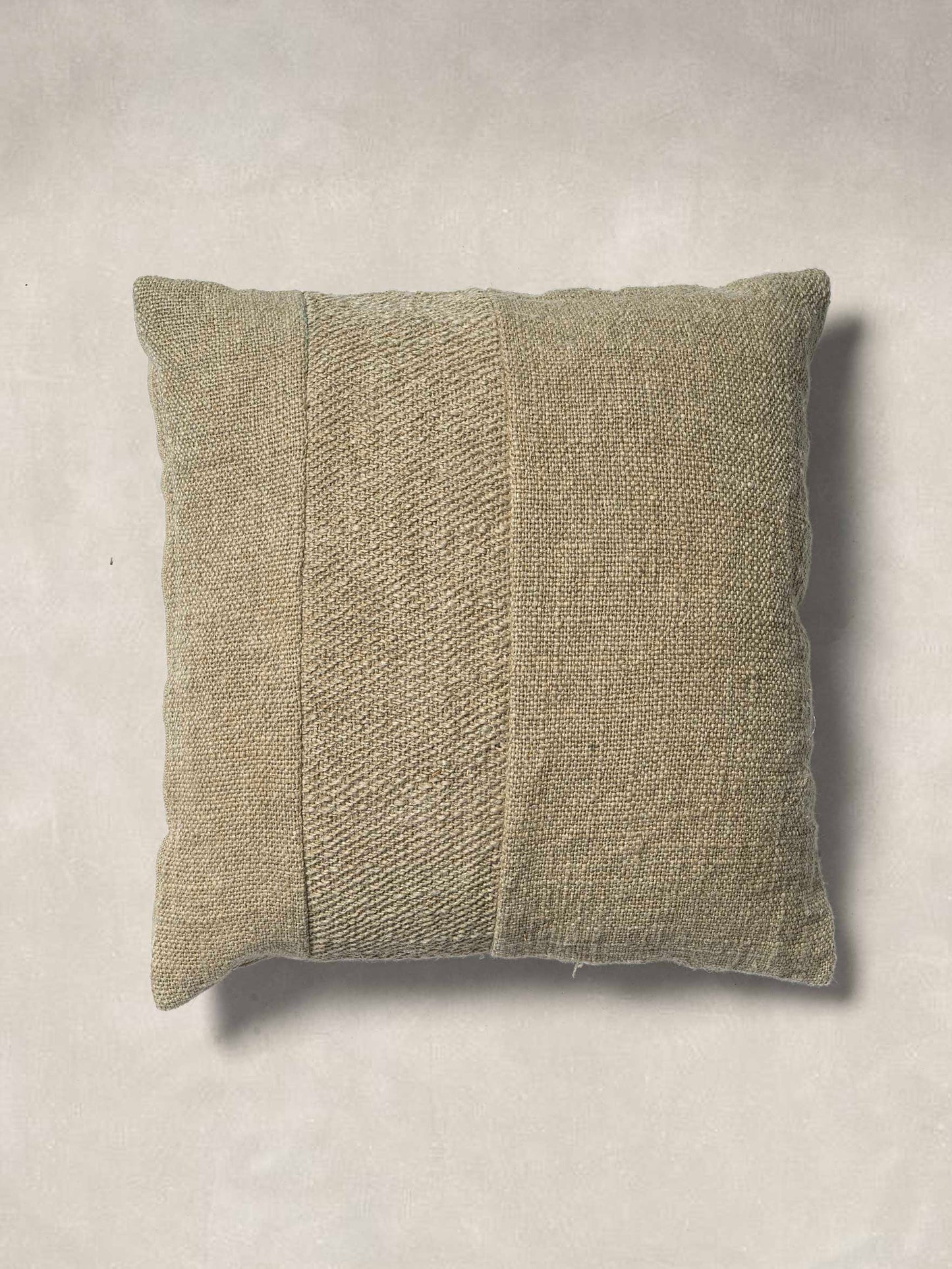 Woven Cushion Cover with Plain Natural Linen at the back