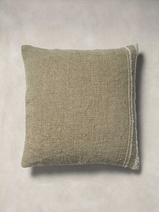 Woven Cushion Cover with Plain Natural Linen at the back