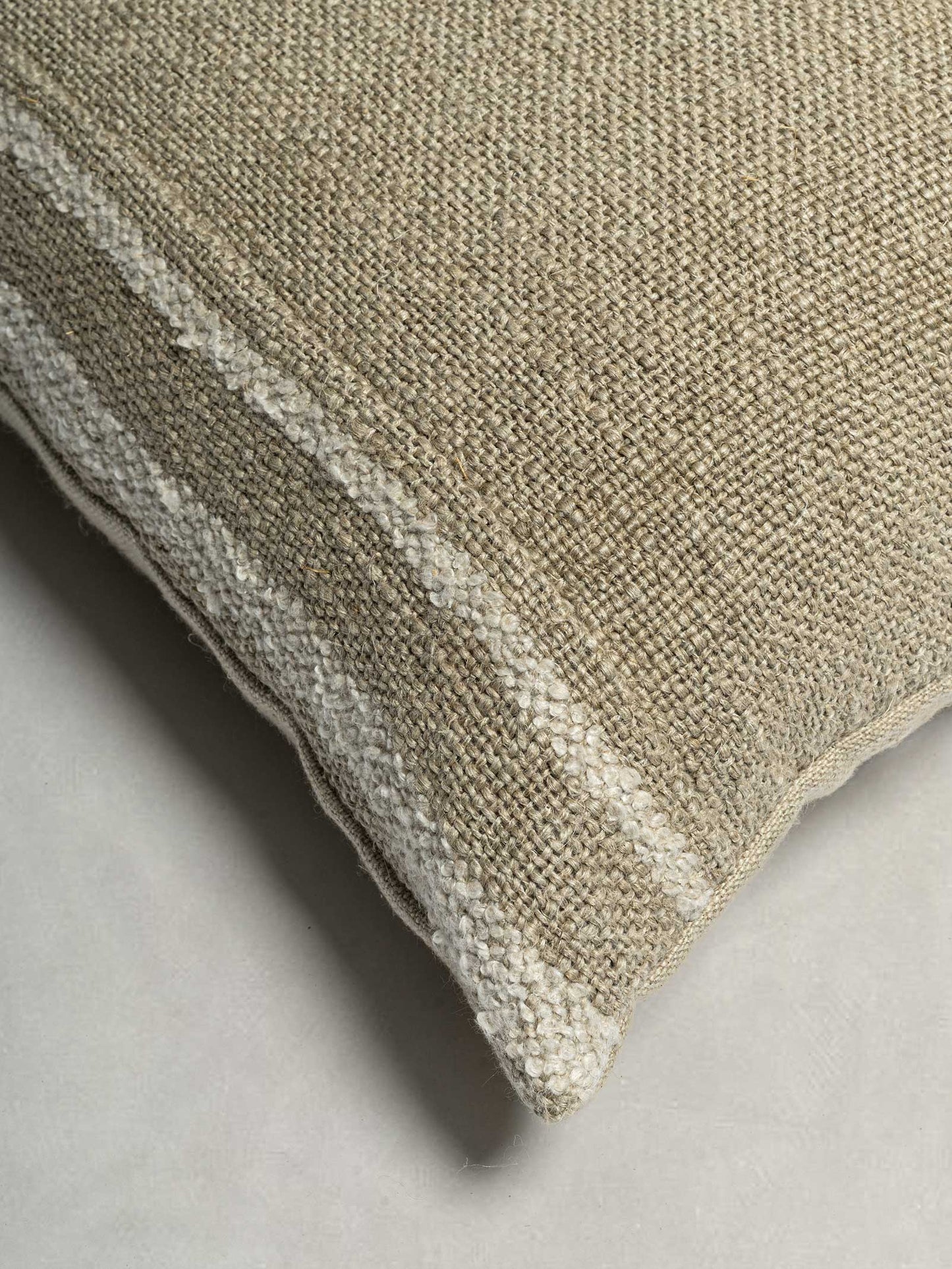 Woven Cushion Cover with Plain Natural Linen at the back