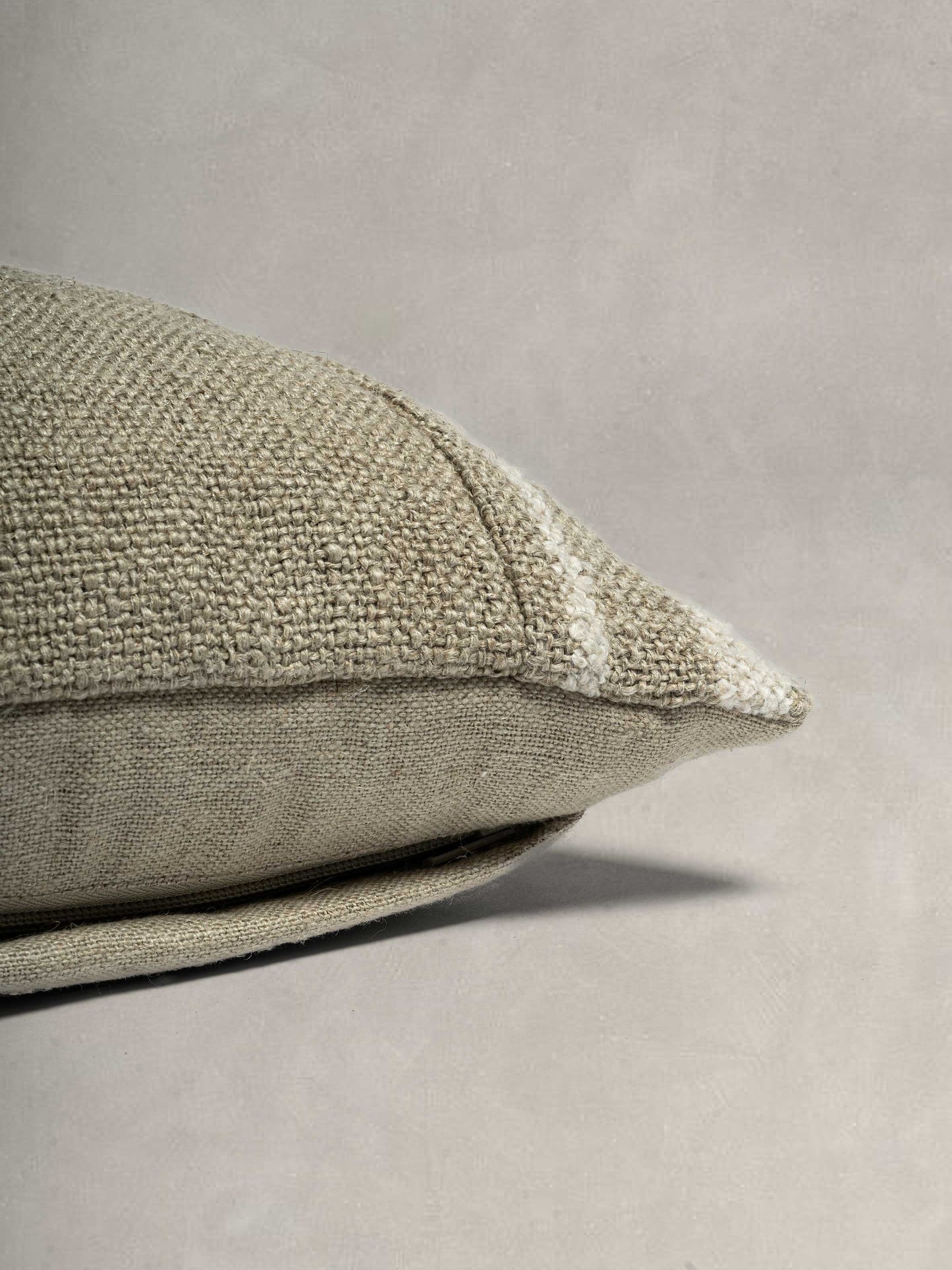 Woven Cushion Cover with Plain Natural Linen at the back